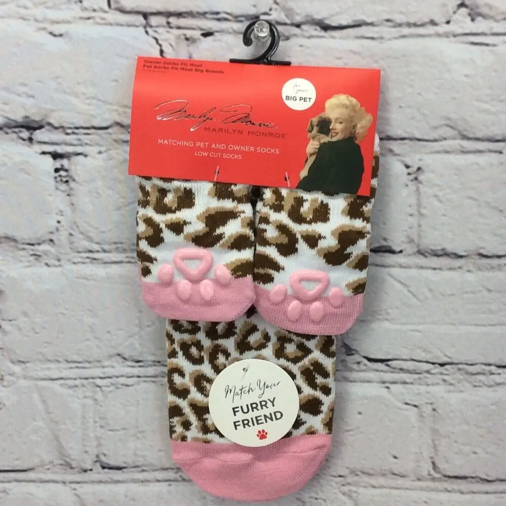 Marilyn Monroe Matching Pet & Owner Low Socks Leopard Print Womens O/S Big Dog